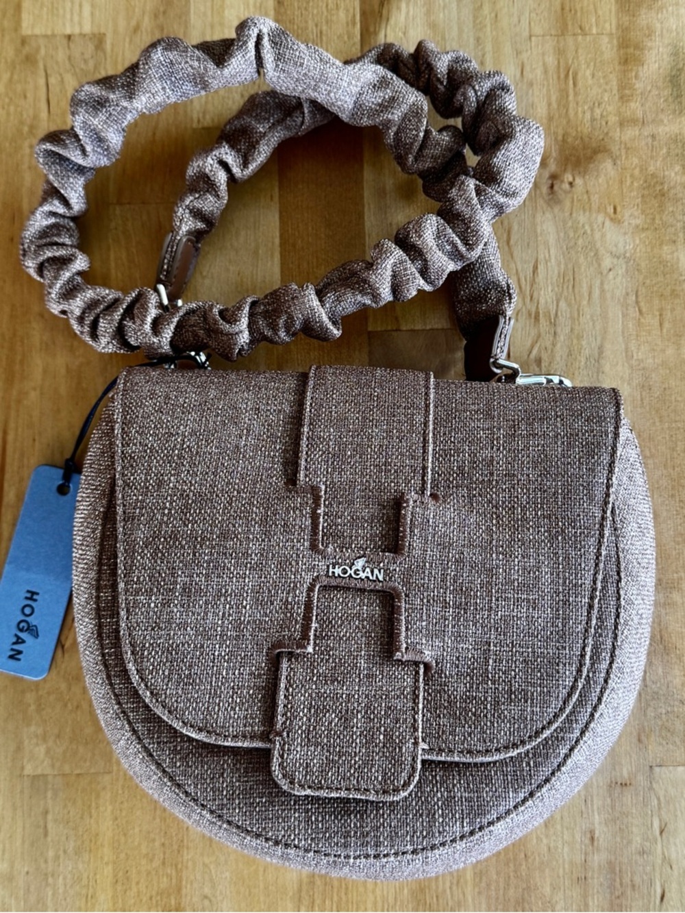 Hogan Mini Tess Crossbody Bag Alaska - Brown Tweed and Leather